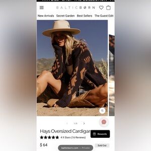 Baltic Born Cozy Geometric Patterned Open-Front Cardigan Sweater